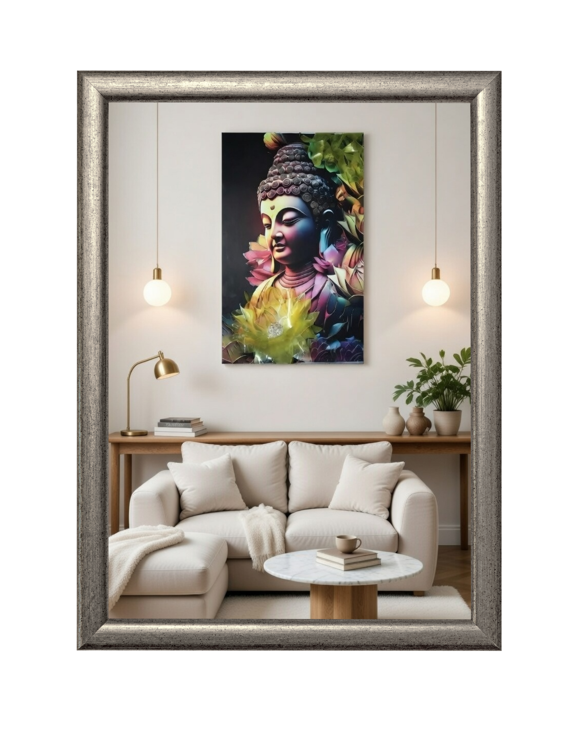 Buddha with Resin 3D flower