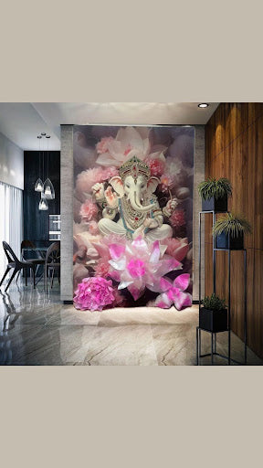 Ganesha With Resin Flowers And Ornaments