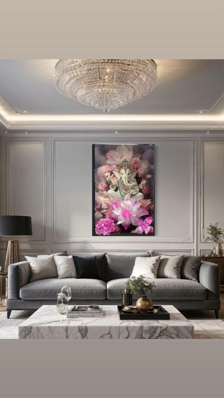 Ganesha With Resin Flowers And Ornaments