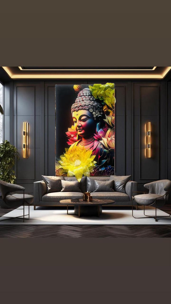 Buddha with Resin 3D flower