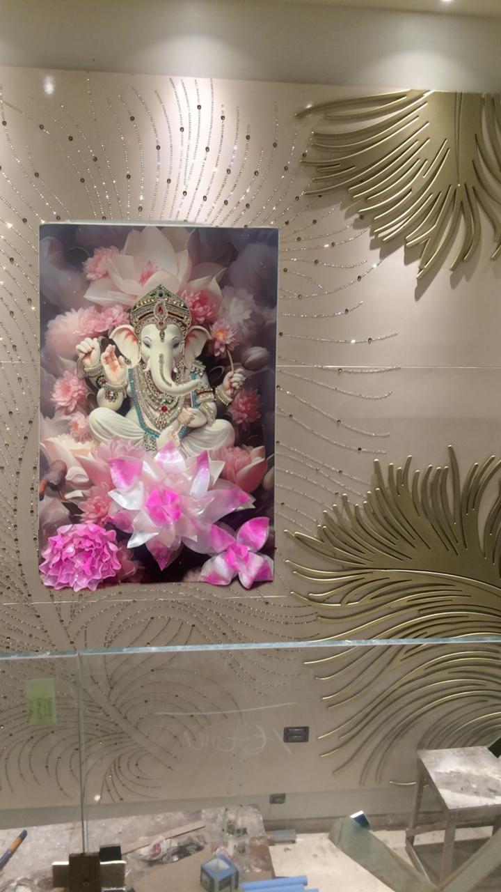 Ganesha With Resin Flowers And Ornaments