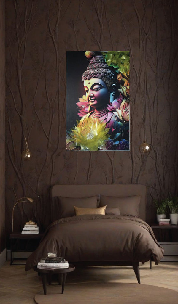 Buddha with Resin 3D flower