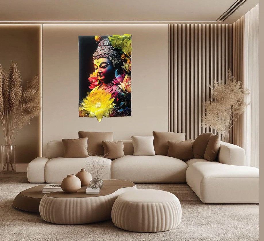 Buddha with Resin 3D flower